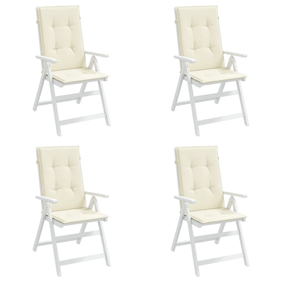 Tuinstoelkussens Hoge Rug Stof Kleurig 4 120 x 50 x 3 cm crème