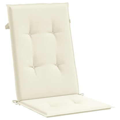 Tuinstoelkussens Hoge Rug Stof Kleurig 4 120 x 50 x 3 cm crème