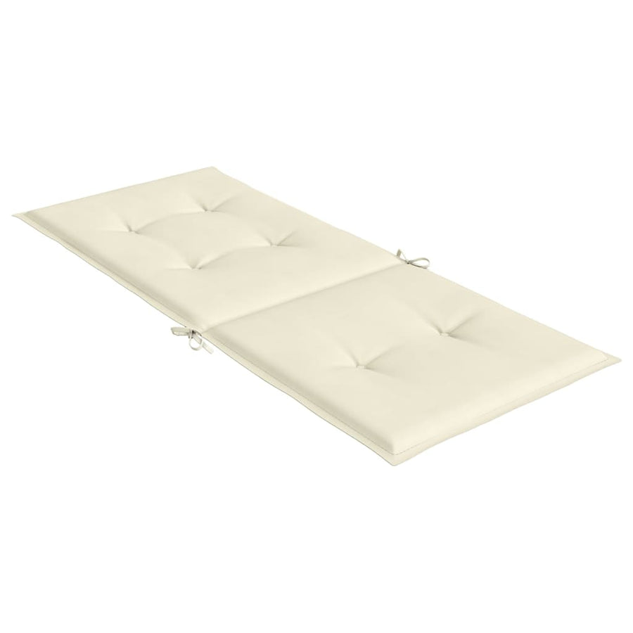 Tuinstoelkussens Hoge Rug Stof Kleurig 4 120 x 50 x 3 cm crème