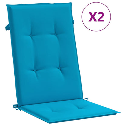 Tuinstoelkussens 2 st hoge rug 120x50x3 cm stof blauw 2 120 x 50 x 3 cm Blauw