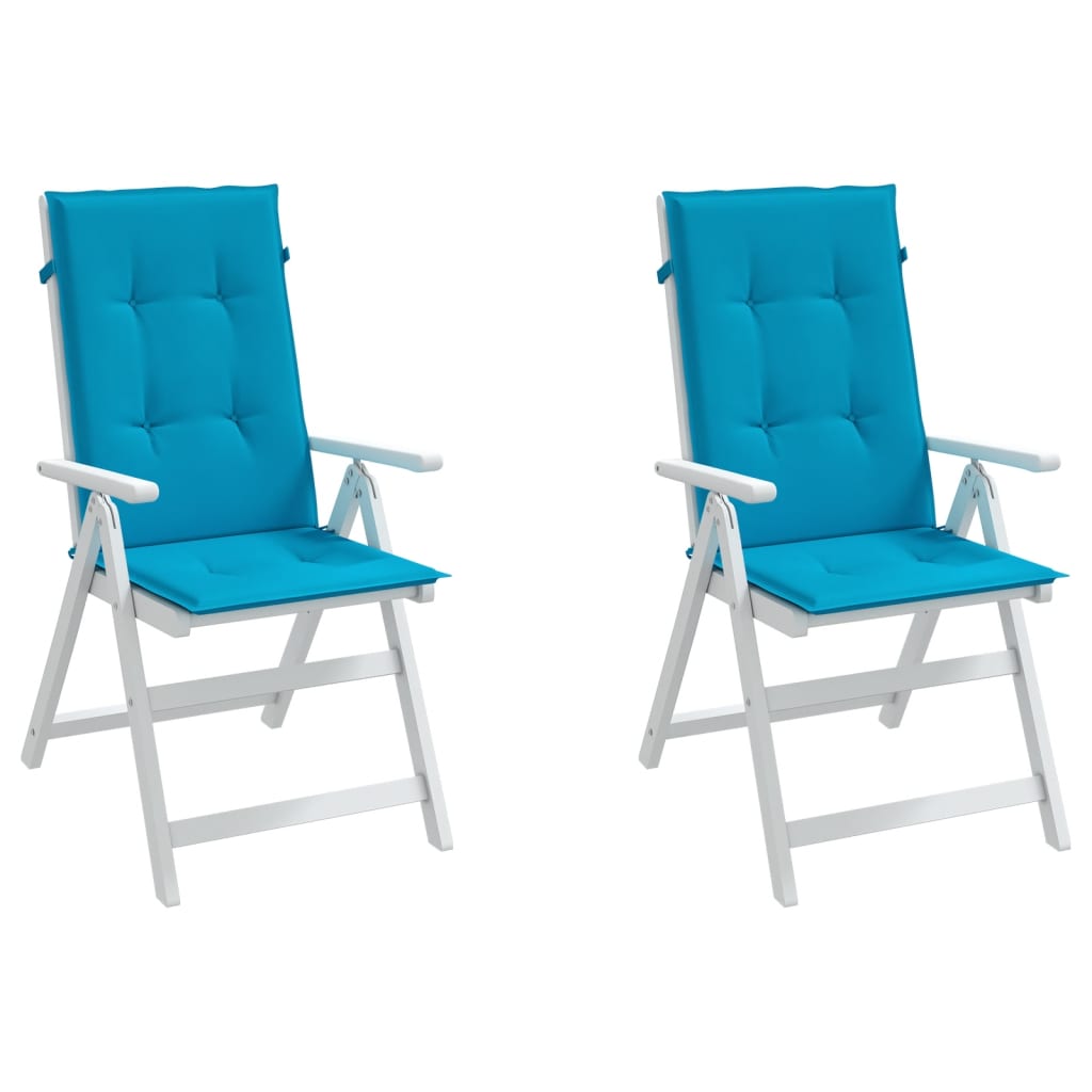 Tuinstoelkussens 2 st hoge rug 120x50x3 cm stof blauw 2 120 x 50 x 3 cm Blauw