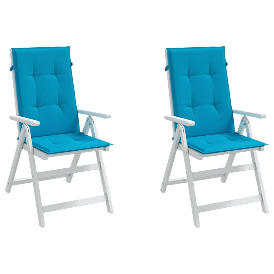 Tuinstoelkussens 2 st hoge rug 120x50x3 cm stof blauw 2 120 x 50 x 3 cm Blauw