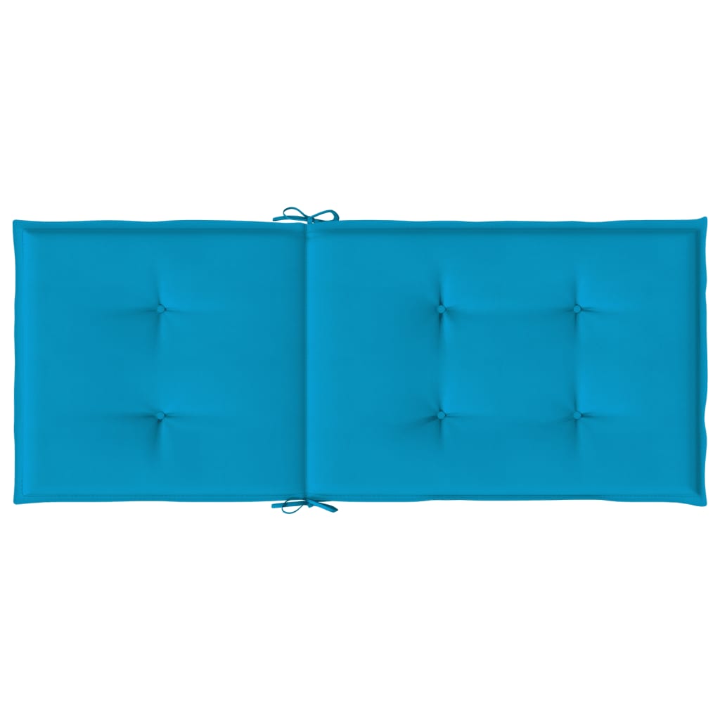 Tuinstoelkussens 2 st hoge rug 120x50x3 cm stof blauw 2 120 x 50 x 3 cm Blauw