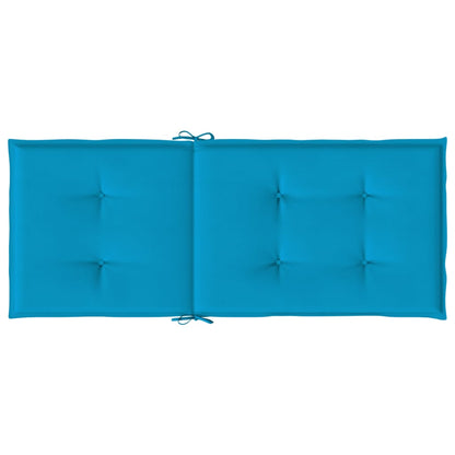 Tuinstoelkussens 2 st hoge rug 120x50x3 cm stof blauw 2 120 x 50 x 3 cm Blauw