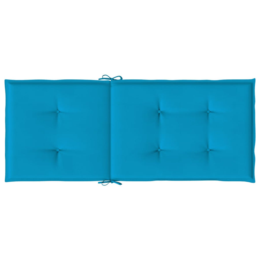 Tuinstoelkussens 2 st hoge rug 120x50x3 cm stof blauw 2 120 x 50 x 3 cm Blauw