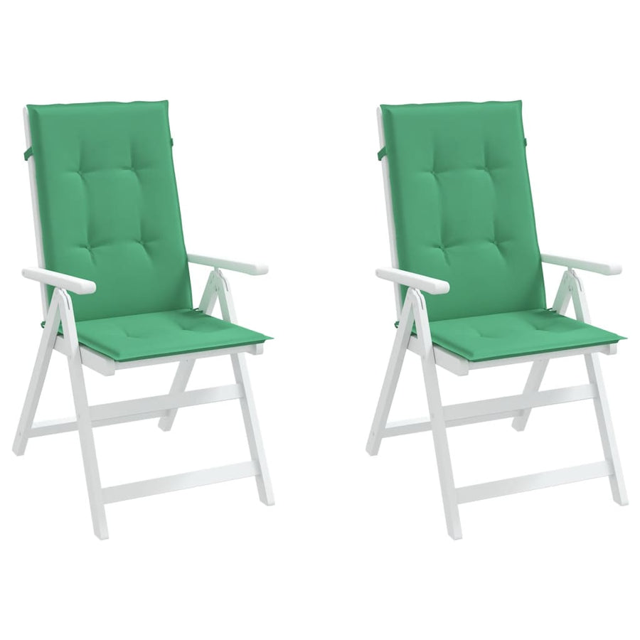 Tuinstoelkussens 2 st hoge rug 120x50x3 cm stof groen 2 120 x 50 x 3 cm Groen