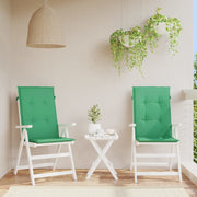 Tuinstoelkussens 2 st hoge rug 120x50x3 cm groen polyester