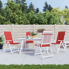 Tuinstoelkussens 4 st hoge rug 120x50x3 cm rood