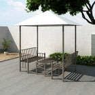 Tuinpaviljoen met tafel en bankjes 2.5x1.5x2.4m wit