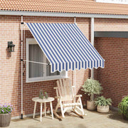 Luifel handmatig uittrekbaar blauw wit gestreept