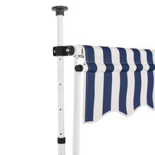 Luifel Handmatig Uittrekbaar Te Strepen 250 cm Blauw en wit