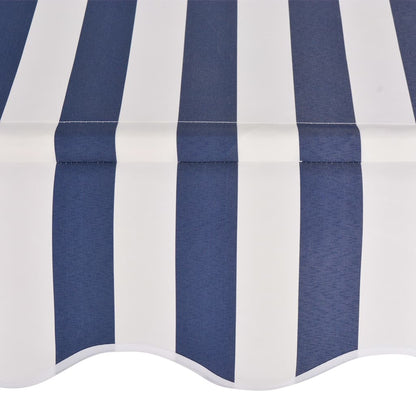 Luifel Handmatig Uittrekbaar Te Strepen 250 cm Blauw en wit