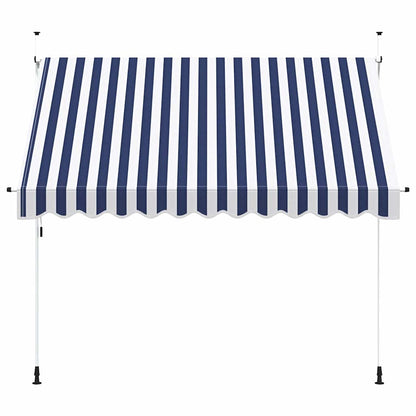 Luifel Handmatig Uittrekbaar Te Strepen Blauw En Wit 1