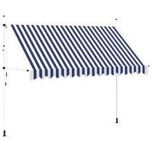 Luifel Handmatig Uittrekbaar 350 Cm Blauw En Witte Strepen Blauw En Wit