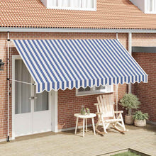 Luifel Handmatig Uittrekbaar Te Strepen Blauw En Wit 1