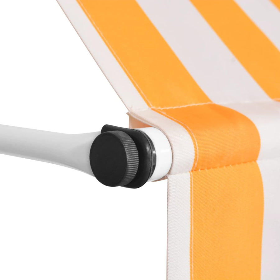 Luifel Handmatig Uittrekbaar Te Strepen 150 cm Oranje en wit