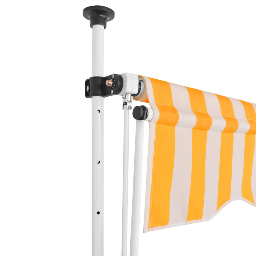 Luifel Handmatig Uittrekbaar Te Strepen 200 cm Oranje en wit