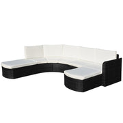 Loungeset 4-delig poly rattan zwart