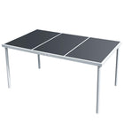 Tuintafel 150x90x74 cm staal zwart glas