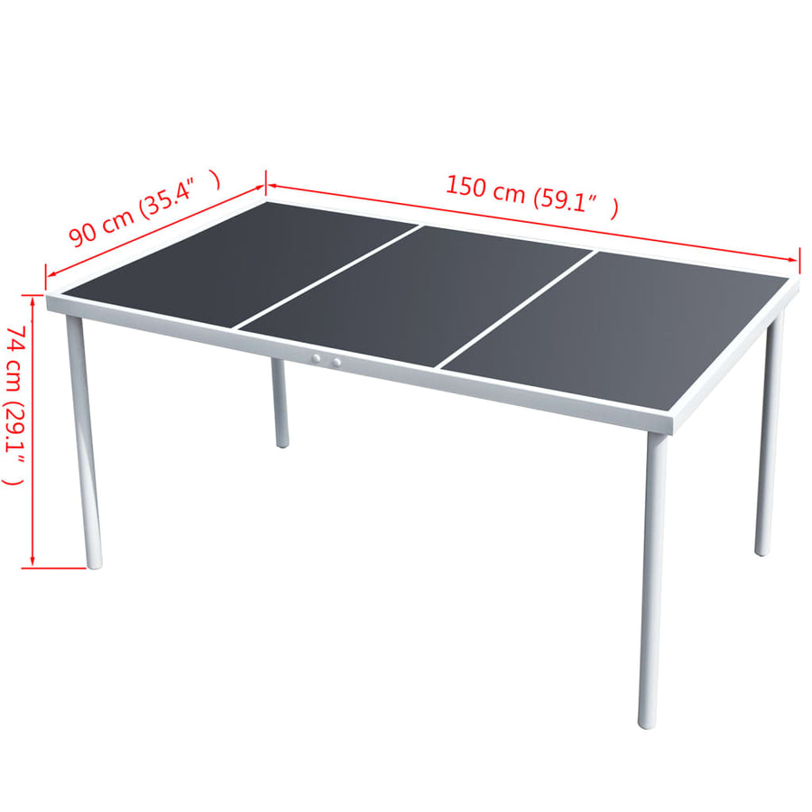 Tuintafel 50X90X74 Cm Staal Zwart 150 cm