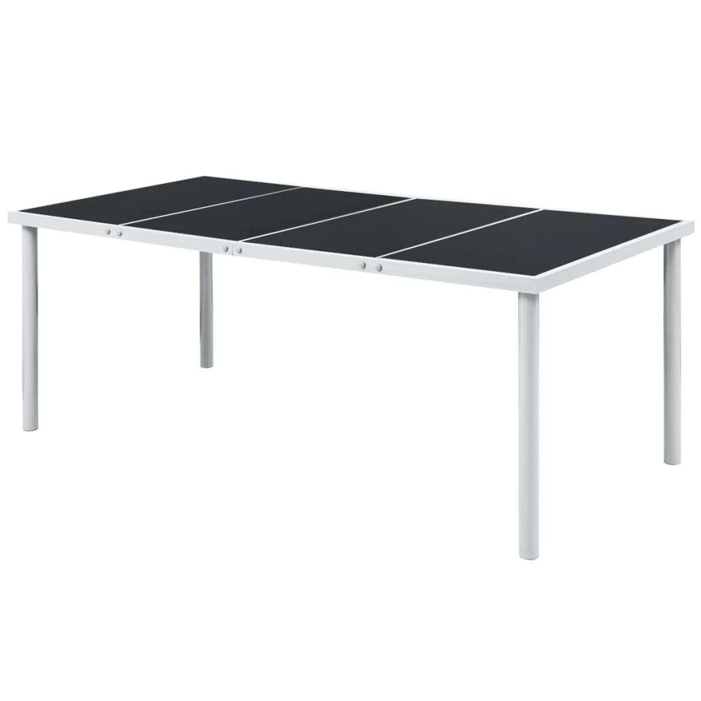 9-Delige Tuinset Staal Zwart 190 x 90 x 74 cm