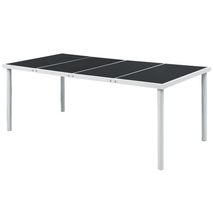 9-Delige Tuinset Staal Zwart 190 x 90 x 74 cm