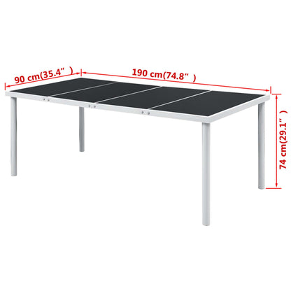 Tuintafel 90X90X74 Cm Staal Zwart 190 cm