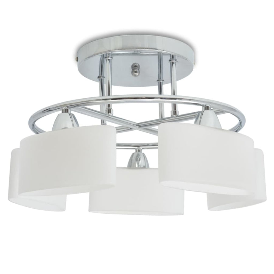 Plafondlamp Met Ellipsvormige Glazen Kappen 5Xe14 200W 5