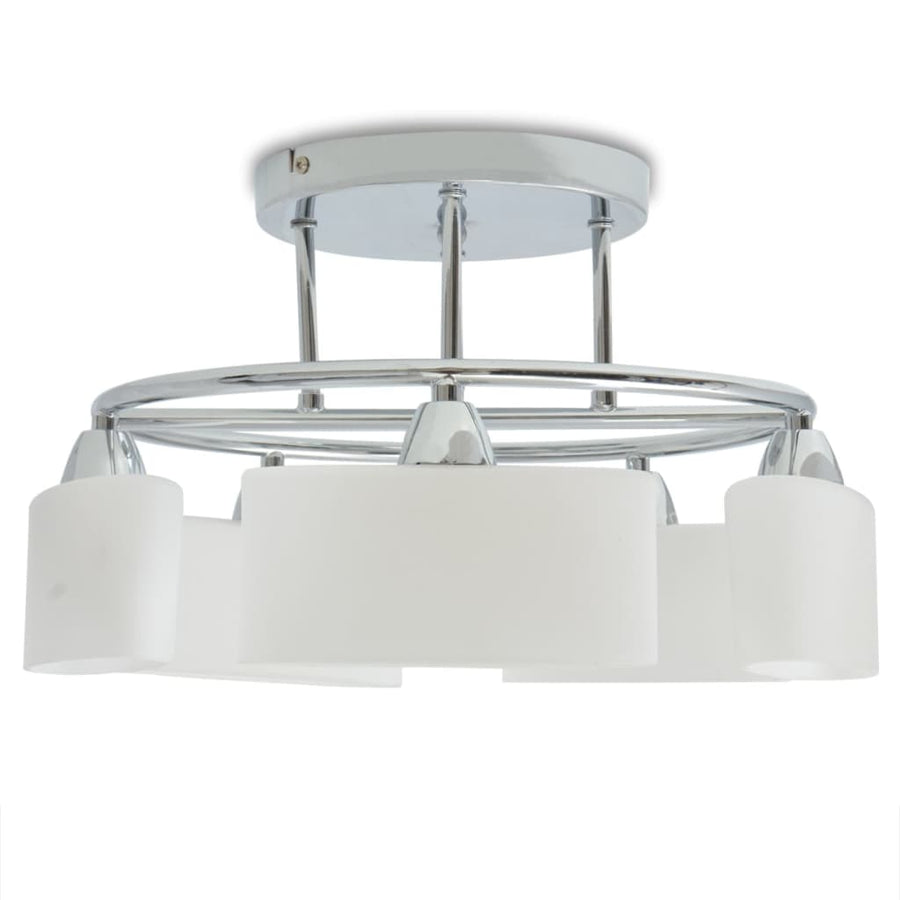 Plafondlamp Met Ellipsvormige Glazen Kappen 5Xe14 200W 5