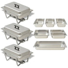 Rechaud set roestvrij staal 3-delig 605x360x300 mm