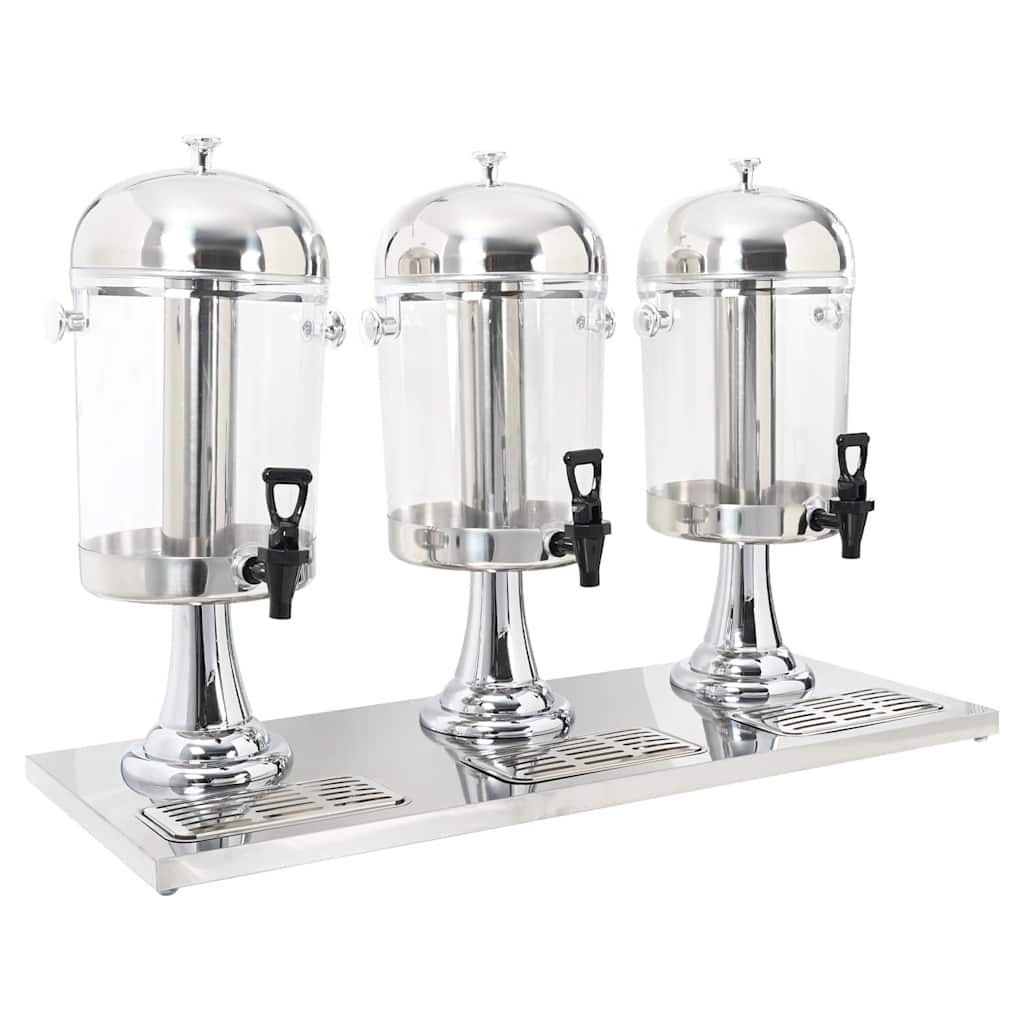 Drievoudige Sapdispenser Roestvrij Staal 3X8 L