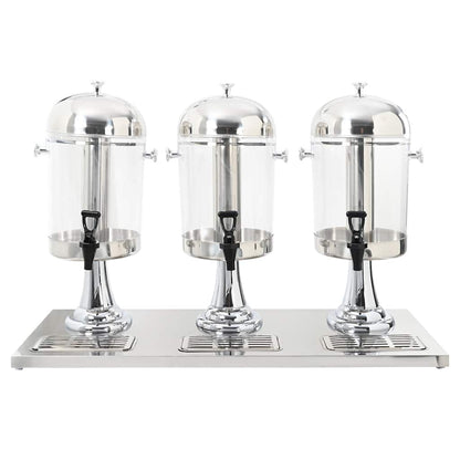 Drievoudige Sapdispenser Roestvrij Staal 3X8 L