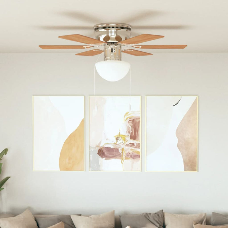 Plafondventilator Met Lamp 82 Cm Lichtbruin