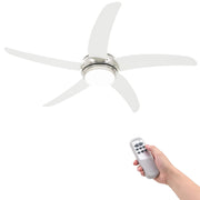 Ceiling fan with lamp 128 cm brown