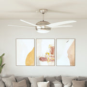 Ceiling fan with light 128 cm white