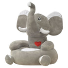 Kinderstoel olifant pluche grijs 50x47x55 cm