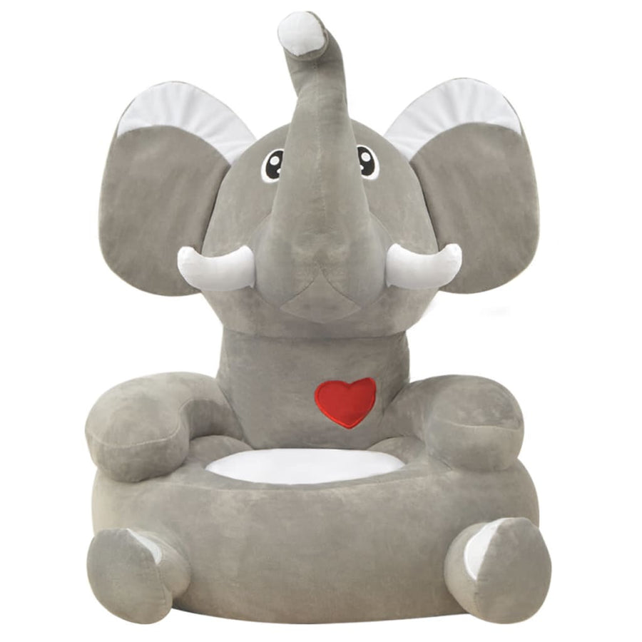 Kinderstoel Olifant Pluche Grijs