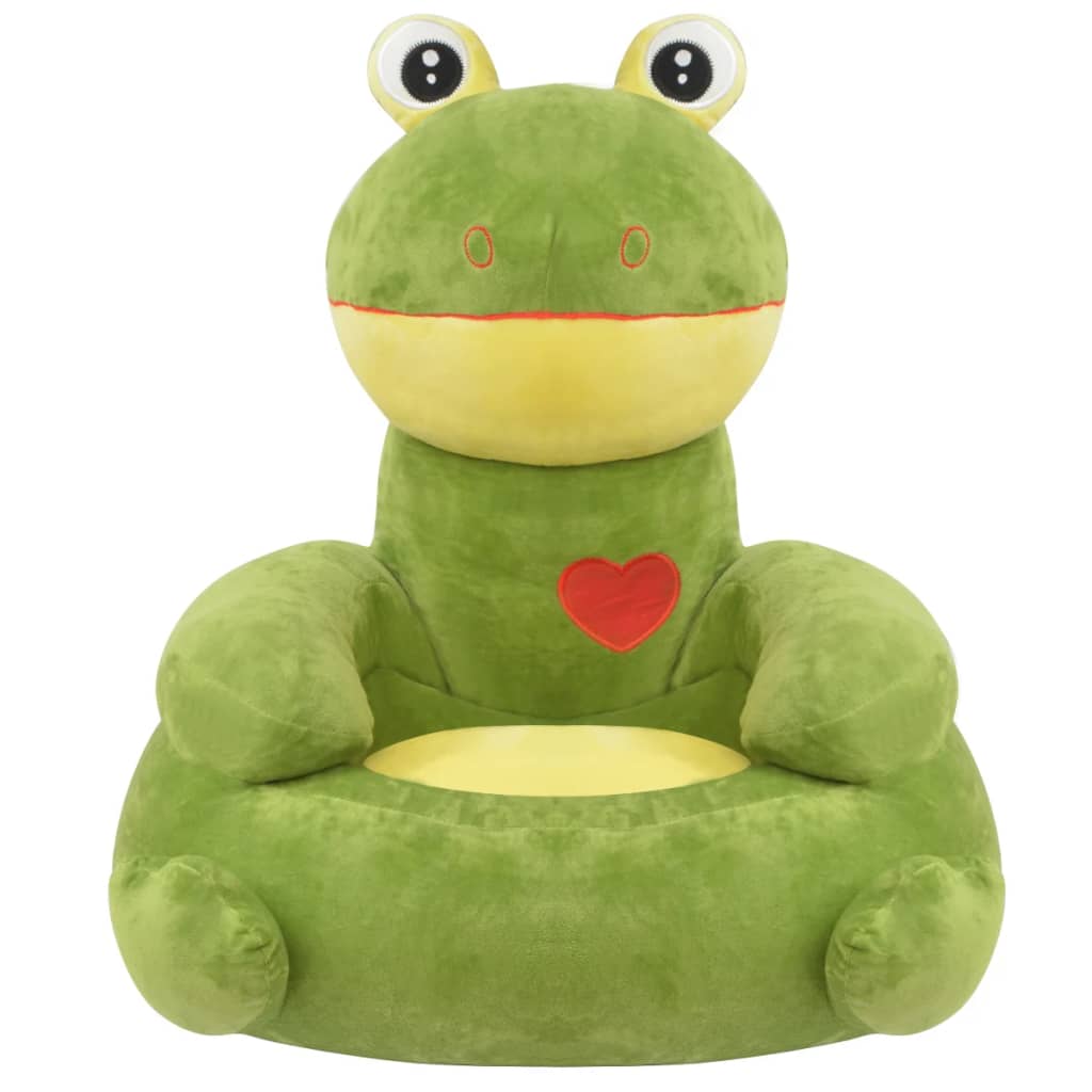 Pluche kinderstoel kikker groen