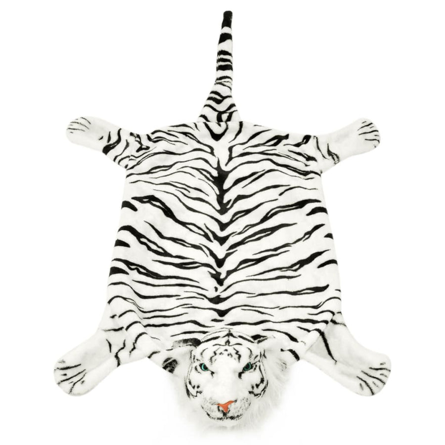 Tijgervloerkleed pluche 144 cm wit
