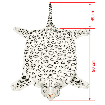 Luipaardvloerkleed Pluche 139 cm Wit