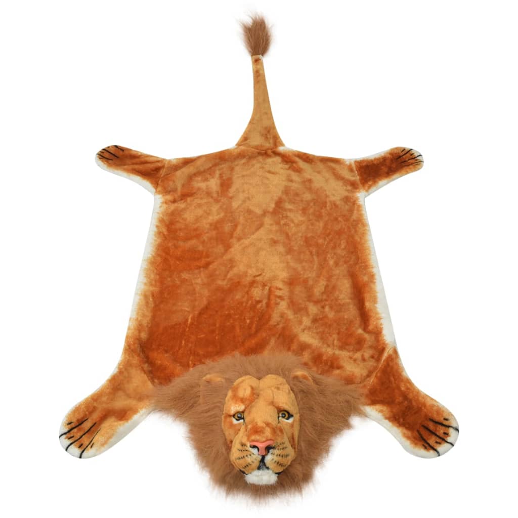 Leeuwenvloerkleed pluche 205 cm bruin