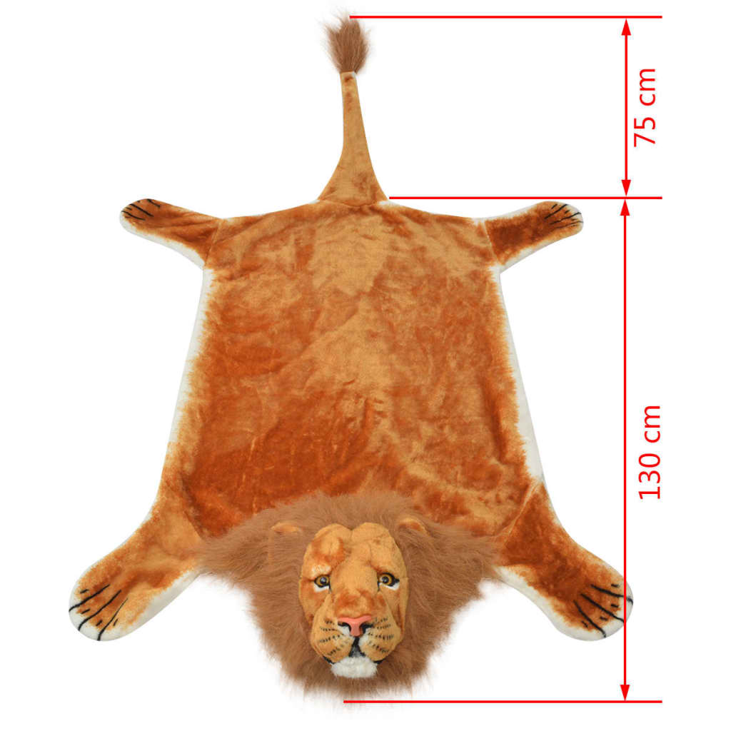 Leeuwenvloerkleed pluche 205 cm bruin