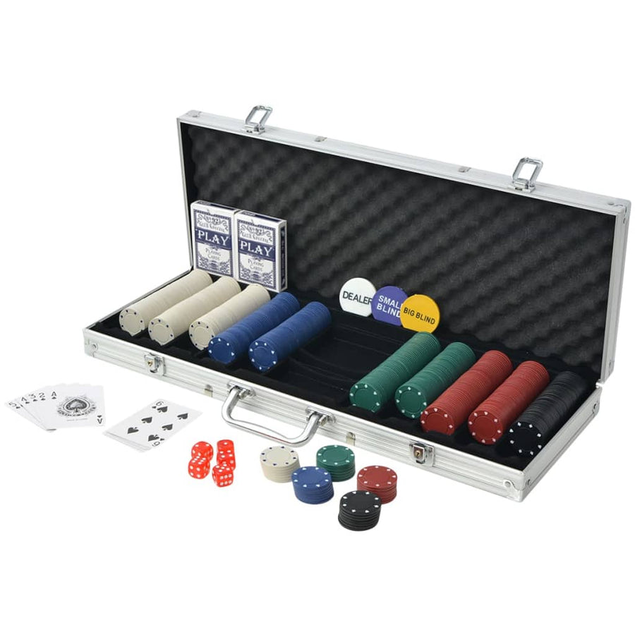 Pokerset Met Chips Aluminium 500