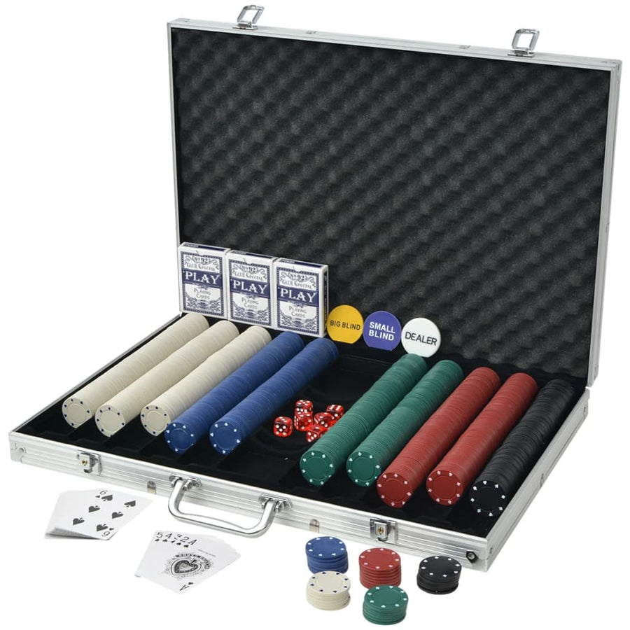 Pokerset Met Chips Aluminium 1000