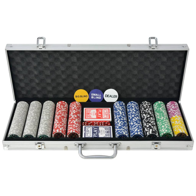 Pokerset Met Chips Aluminium 500