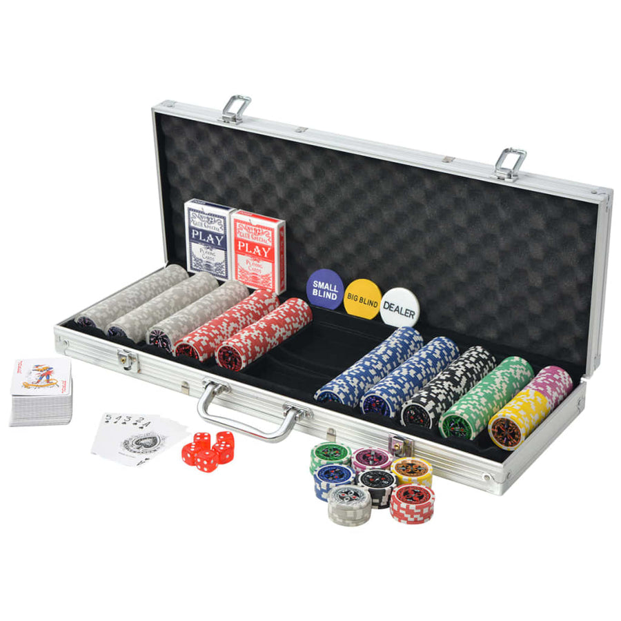 Pokerset Met Chips Aluminium 500
