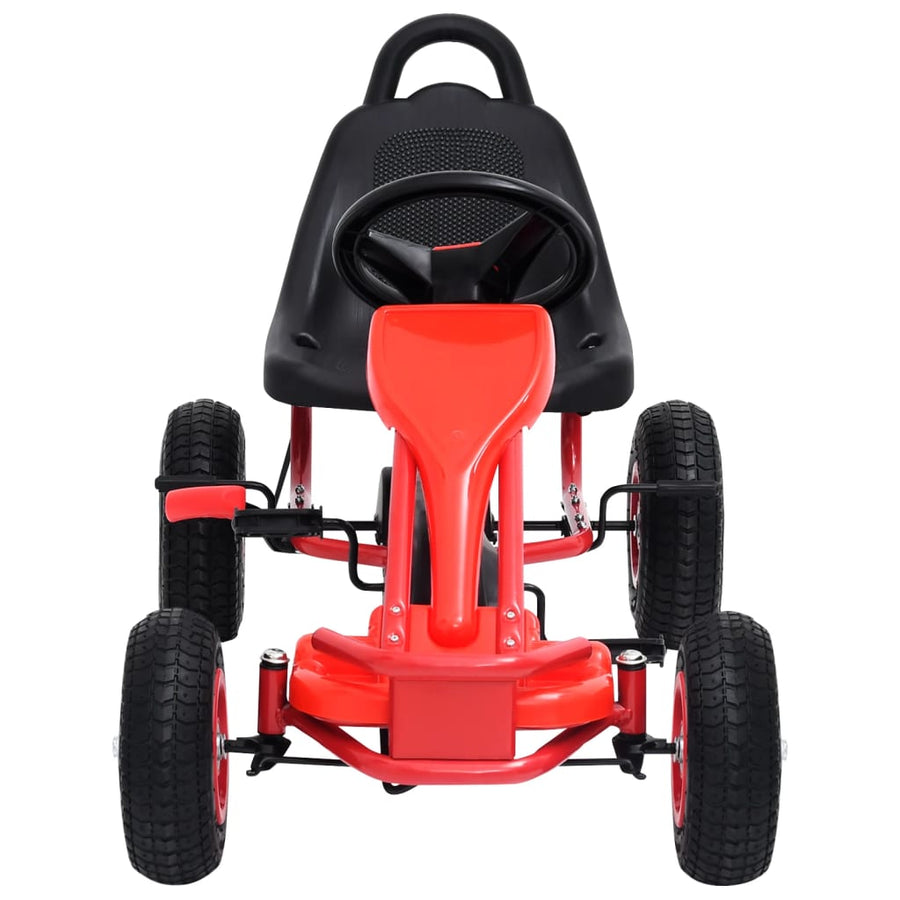 Skelter Met Pedalen En Pneumatische Banden Rood