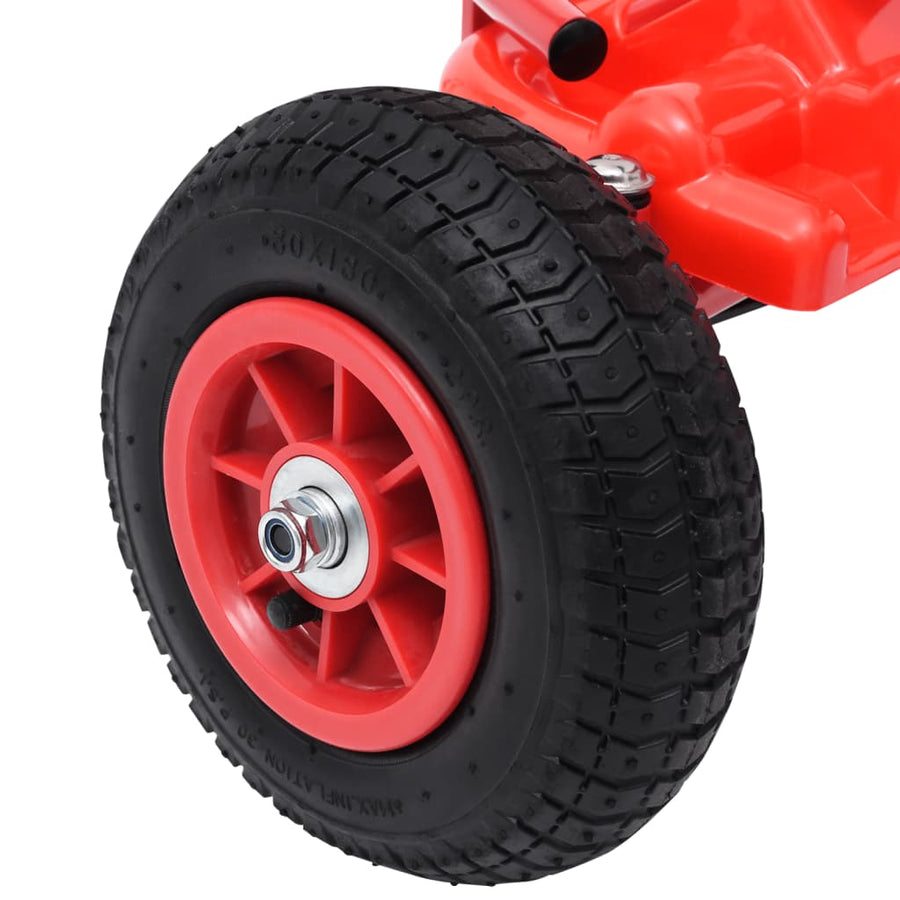 Skelter Met Pedalen En Pneumatische Banden Rood
