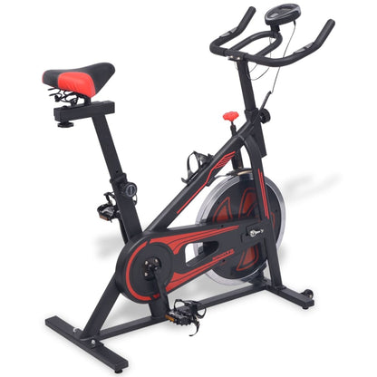Hometrainer met hartslagsensoren en rood Zwart