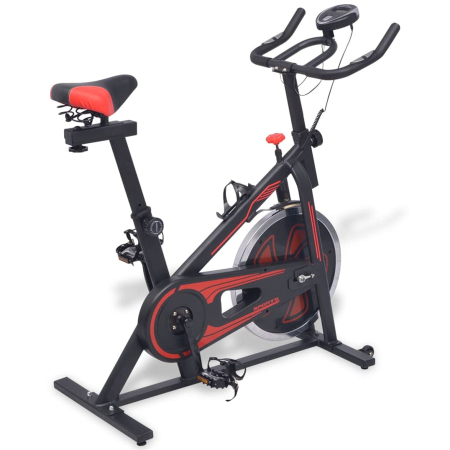 Hometrainer met hartslagsensoren en rood Zwart